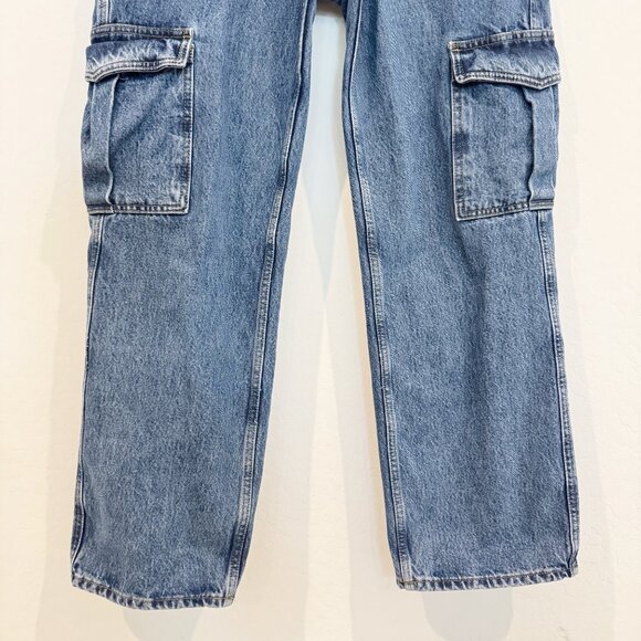 BDG Denim High Rise Skate Cargo Pocket Baggy Jeans Punk Urban Outfitters Blue 28 - Picture 5 of 12